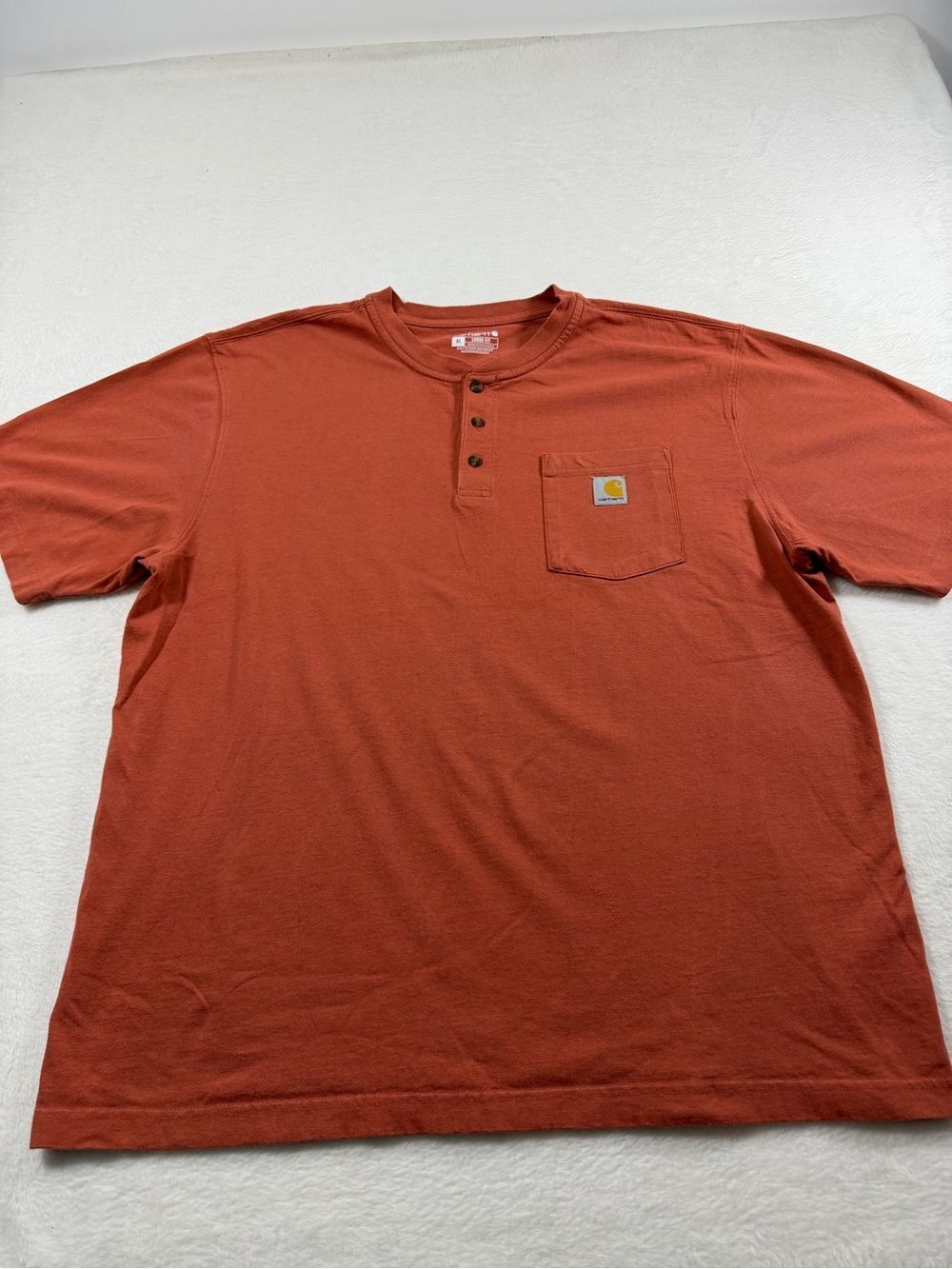 Carhartt Men’s Rust Orange Henley Pocket Tee